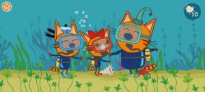 Три Кота Мультфильм Игра Морские приключения котят