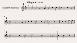 рнп "В зелёном саду" ноты и минусовка для флейты (блокфлейты), темп 90