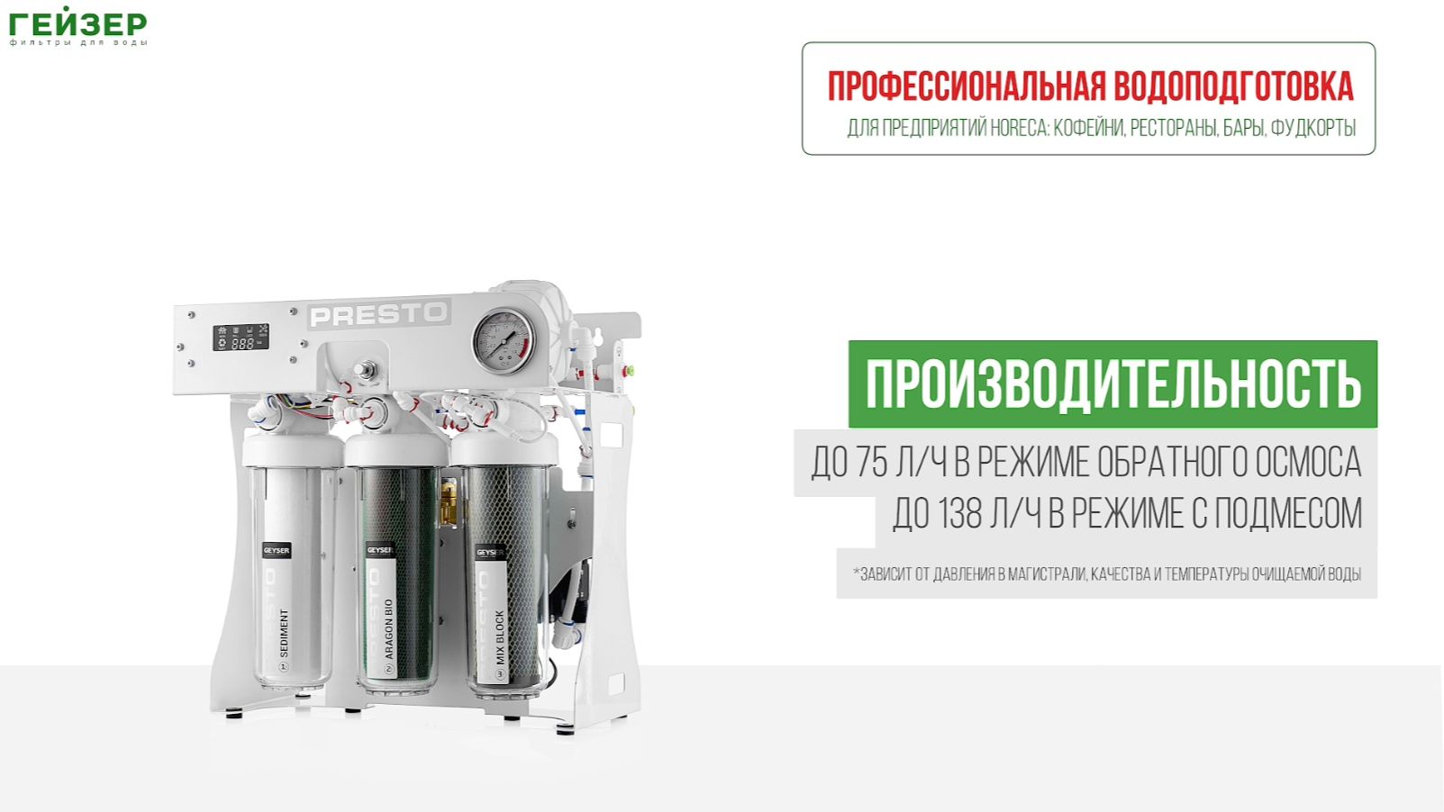 Фильтр обратного осмоса Гейзер Presto смотреть онлайн