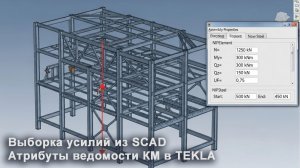 [НИП-Склад] 13 Выборка усилий из SCAD для ведомости КМ | Заполнение атрибутов в Tekla