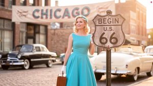 Дорога 66 - AI ретро рокабили 50-х