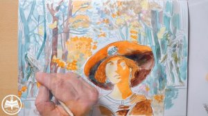 Город Петра Видеоурок "Летний сад" техника-акрил, перо