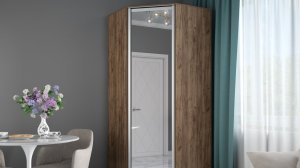 Обзор углового шкафа серии "Экспресс", Фасад: Крафт Табачный, Корпус: Крафт Табачный