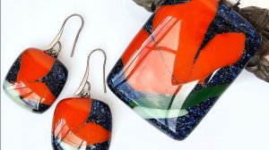 красные маки сверкающее стекло женские украшения кулон и серьги крупные