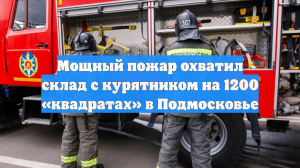 Мощный пожар охватил склад с курятником на 1200 «квадратах» в Подмосковье