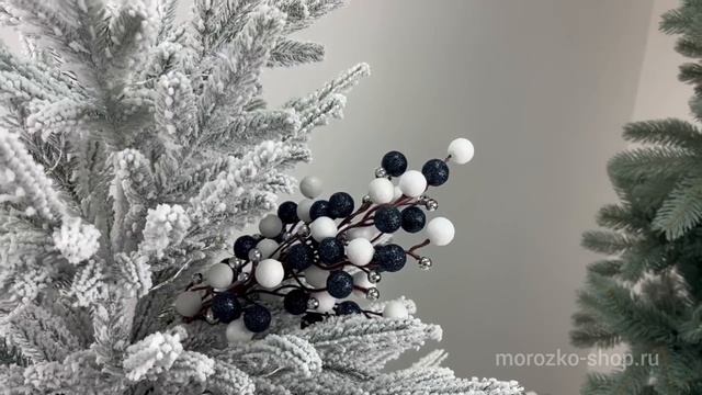 Декоративная ветка ЭСТЕТИК ШАРМ, цвет: белый, тёмно-синий, 60 см, 029199