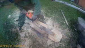 Деревянная цепочка из цельного куска дерева