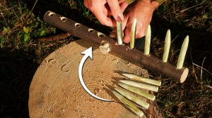 Сделал КЛАССНЫЙ ИНСТРУМЕНТ в диком лесу | Кемпинг | Играю на варгане