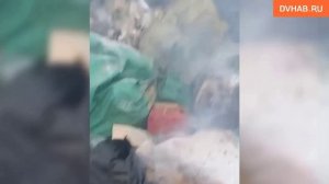 В Хабаровске мусоровоз загорелся из-за непотушенной сигареты