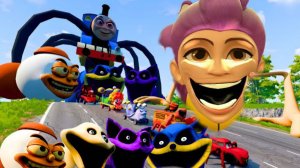 ПАРОВОЗИК ТОМАС И СПРУНКИ ПИНКИ, ТУНГ-ТУНГ САХУР БРЕЙНРОТ НА МАШИНАХ – BeamNG Drive