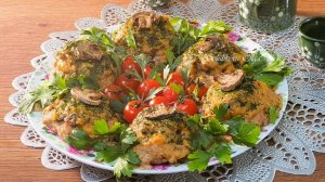 Мясные пенечки с грибами под соусом