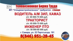 26.11.25г. в 19.30 на телеканале ГУБЕРНИЯ Телевизионная Биржа Труда в Самаре и области