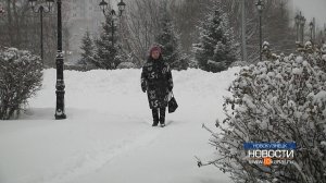 Город укрыло снегом