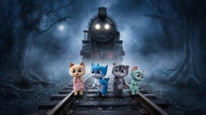 ЧАСТЬ  1. Котята пошли в лес и встретили Паровозика-Монстра. Жуткая встреча. Мультик-ужастик.