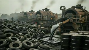 Превращение старых покрышек в мазут. Процесс пиролиза. Индия