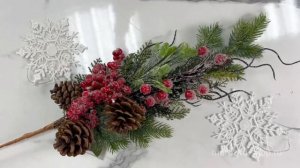 Декоративная ветка ГРАППЕ РЭД КЛАССИК, 73 см, 1139547