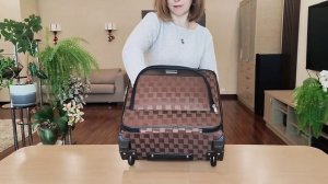 Чемодан кейс-пилот Polar П7097 коричневый в шашку