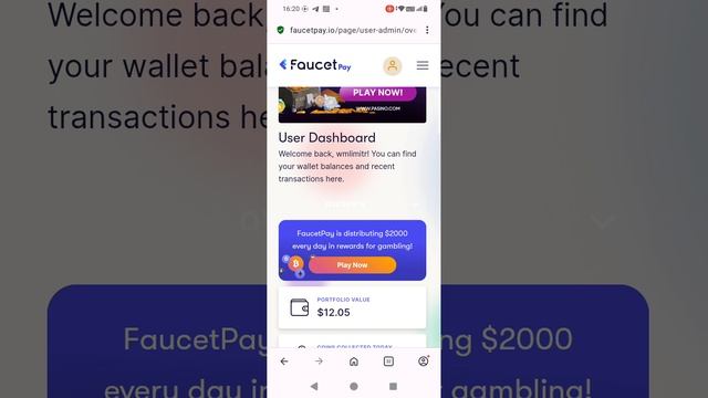 Faucetpay.Прокачиваем баланс .12.06$. Раздаю крипто бонусы .