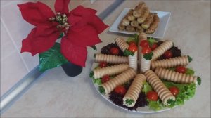 Закуски на Новый Год .БЫСТРЫЕ и СЫТНЫЕ ЗАКУСКИ в ВАФЕЛЬНЫХ ТРУБОЧКАХ