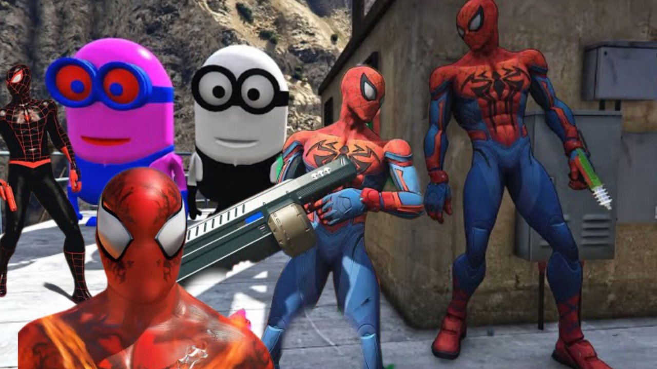 ПАУК против БРЕЙНРОТ И НОВЫХ МИНЬЕНОВ В ГТА 5