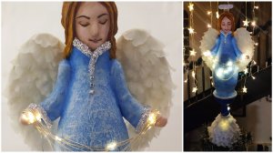 👼 Ангел на елку из папье маше 🎄 DIY елочная верхушка ⭐