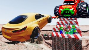 Краш-тест автомобилей на высокой мегарампы – BeamNG Drive