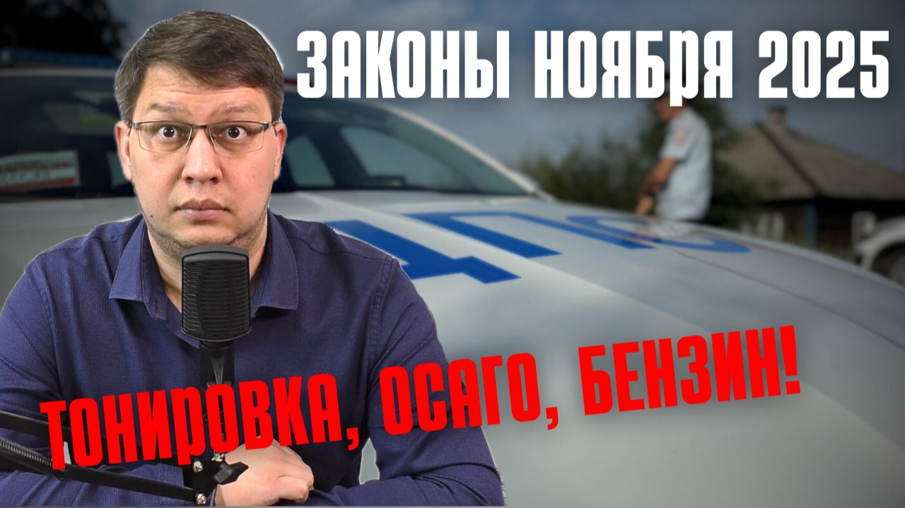 Законы ноября 2025: тонировка, бензин, ОСАГО