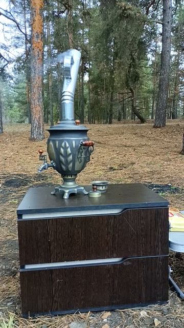 Самовар жаровой на дровах 2,5 л «Желудь» с декором «Патина» - видео от покупателя смотреть онлайн