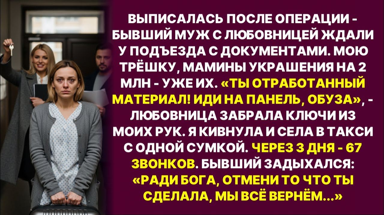 Бывший с любовницей забрали всё на выписке, но через 3 дня... | История из жизни