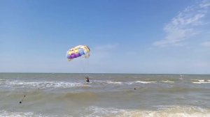 Отлично полетели над Азовским морем с сыном на пароплане, приземлились в воду