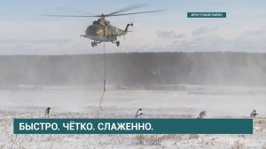 Беспарашютное десантирование с борта Ми-8 отработал иркутский спецназ Росгвардии