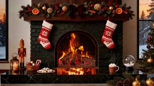 Камин. Приятные Звуки Камина в Уютной Новогодней Комнате. Профессиональный Звук.