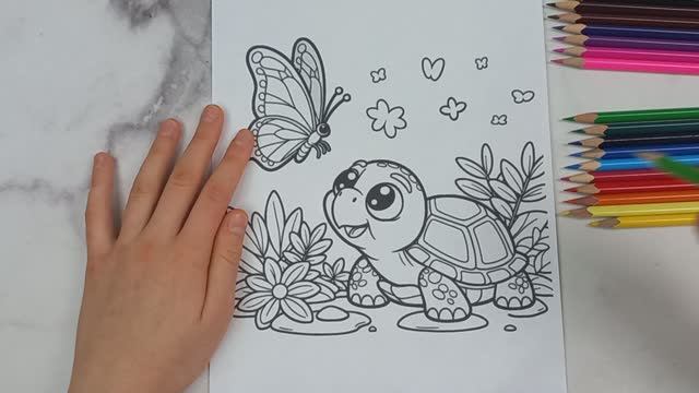 Раскрашивание черепашки