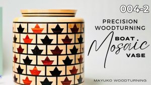 Сегментное точение Сегментная ваза-лодочка из дерева на токарном станке по дереву № 004_2