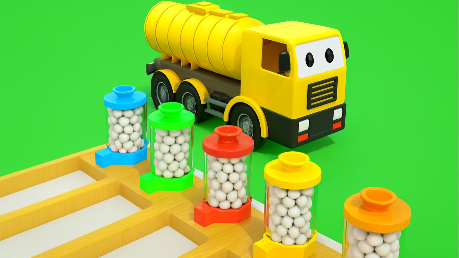 Мультики для детей | Грузовичок Лёва который красит шарики в разный цвет | Мультик для малышей