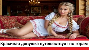 Красивая девушка путешествует по горам