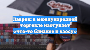Лавров: в международной торговле наступает «что-то близкое к хаосу»