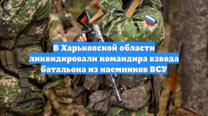 ТАСС: в Харьковской области ликвидировали комвзвода батальона ВСУ