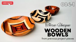 Сегментное точение Три уникальные деревянные сегментные чаши из дерева № 004_1