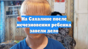 На Сахалине после исчезновения ребенка завели дело