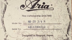 Гитара Aria AK 25 размер 3/4 N - Tarantella Napoletana