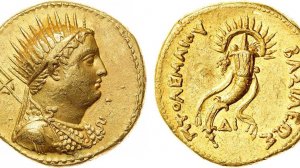 Аукцион 47. Лот 23 - Египет. Царь Птолемей IV Филопатор. Октодрахма 222-205 гг до н.э.