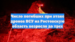 Число погибших при атаке дронов ВСУ на Ростовскую область возросло до трех