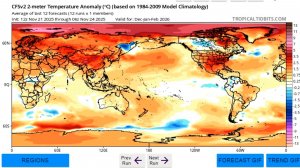 Предварительная метеомодель на зиму 2025-2026 года