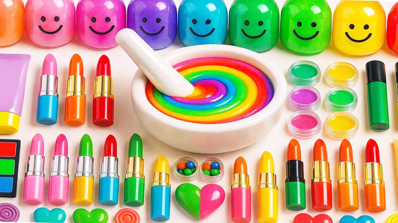 Мультики для детей. Радужная смесь для масляного слайма. Смотреть онлайн мультики малышам