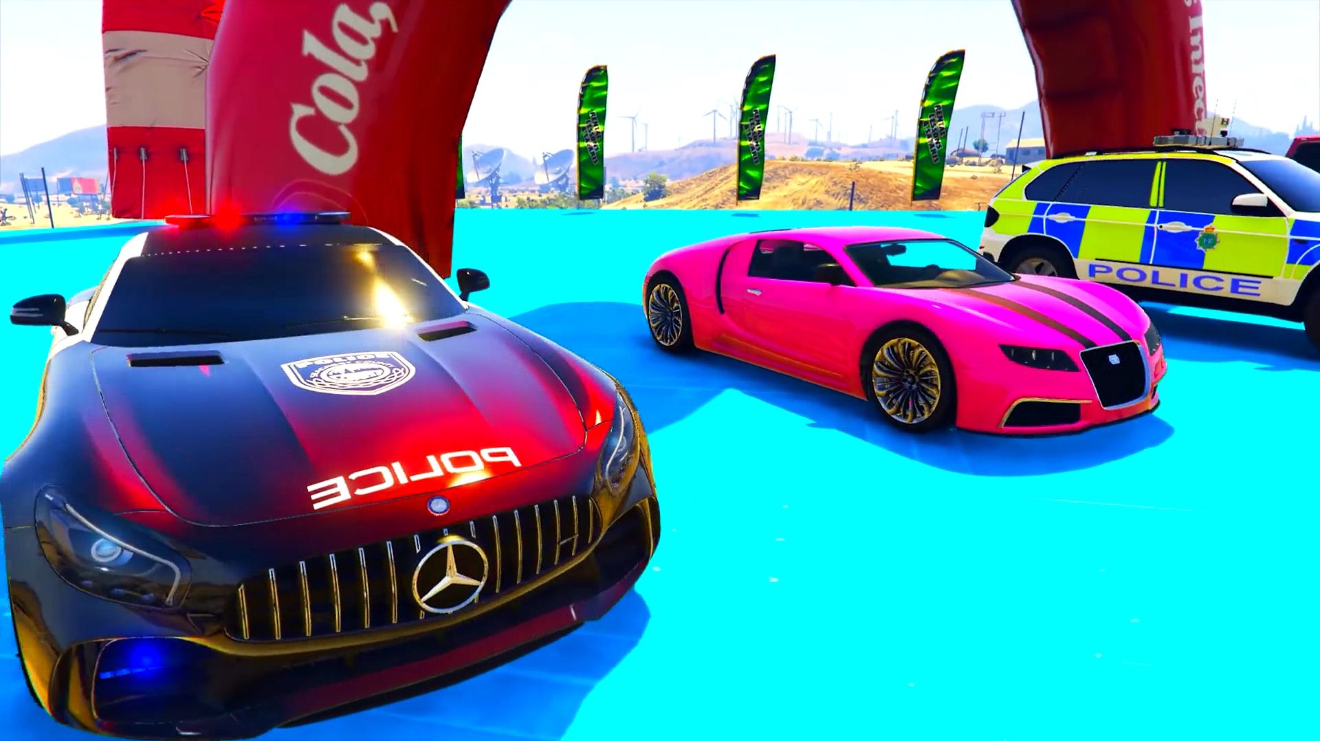 Цветные мультяшные забавные полицейские машинки для детей и малышей. Мультики про машинки.