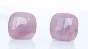 пусеты розовые гвоздики ручная работа из ювелирного стекла