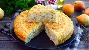 На сметанном корже. ЛУКОВЫЙ ПИРОГ С ПЛАВЛЕНЫМ СЫРОМ
