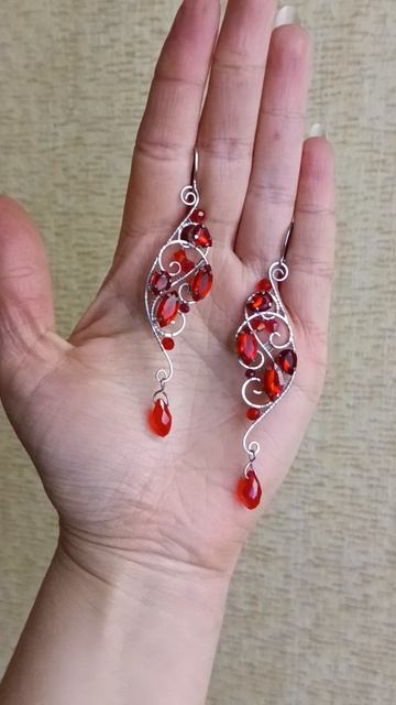 серьги со стразами