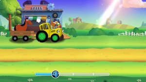 Синий трактор везет животных. Увлекательная игра
